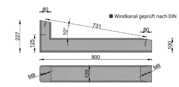 Feinbeton Aufständerung - Ost/West Ausrichtung